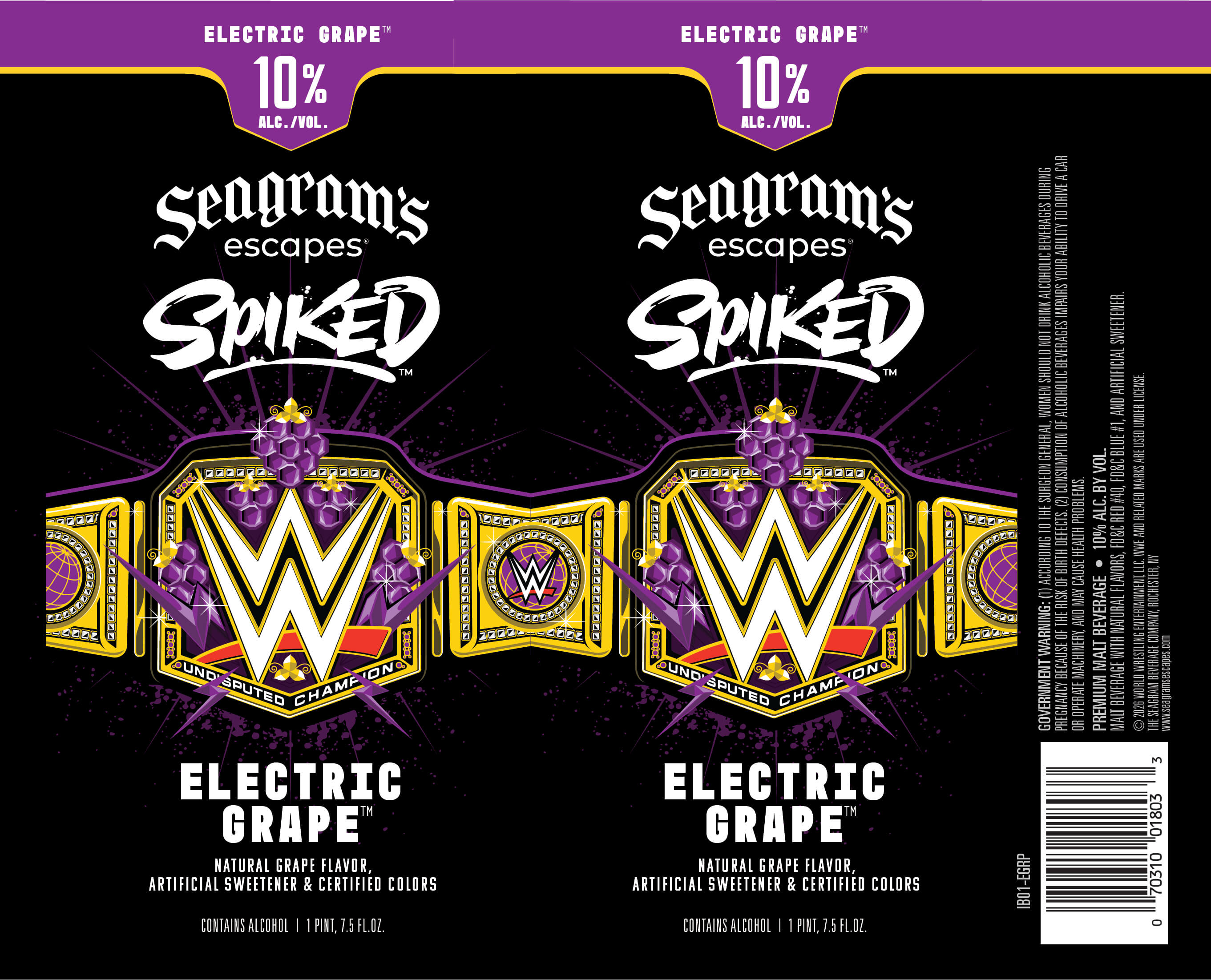 TABC label artwork for Seagram's Escapes Electric Grape 23.5oz Can 2025
