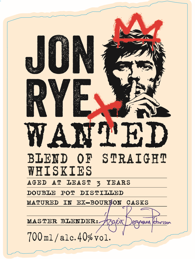 TABC label artwork for Jon Rye Wanted Blend Of Straight Whiskies