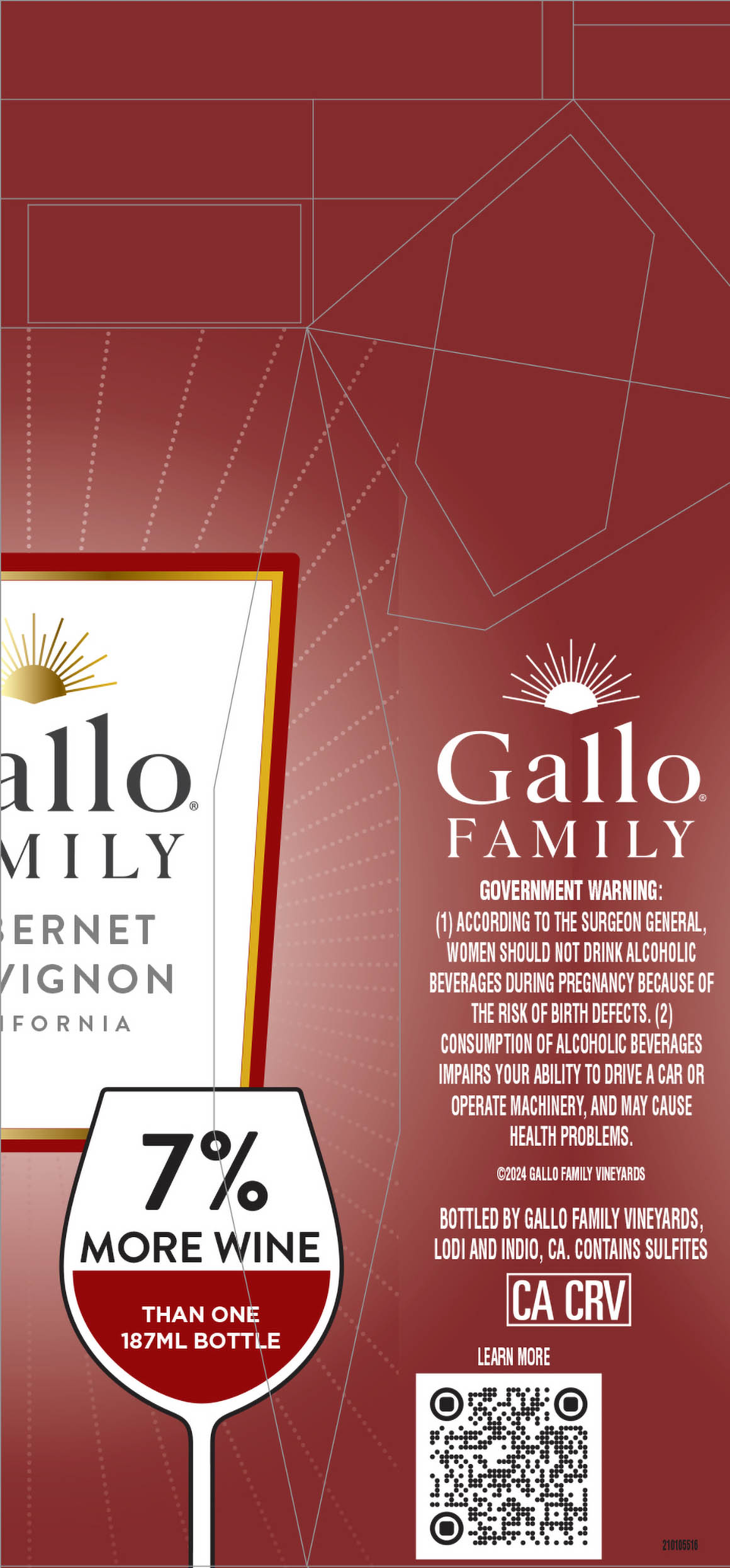 TABC label artwork for Gallo Family Cabernet Sauvignon California
