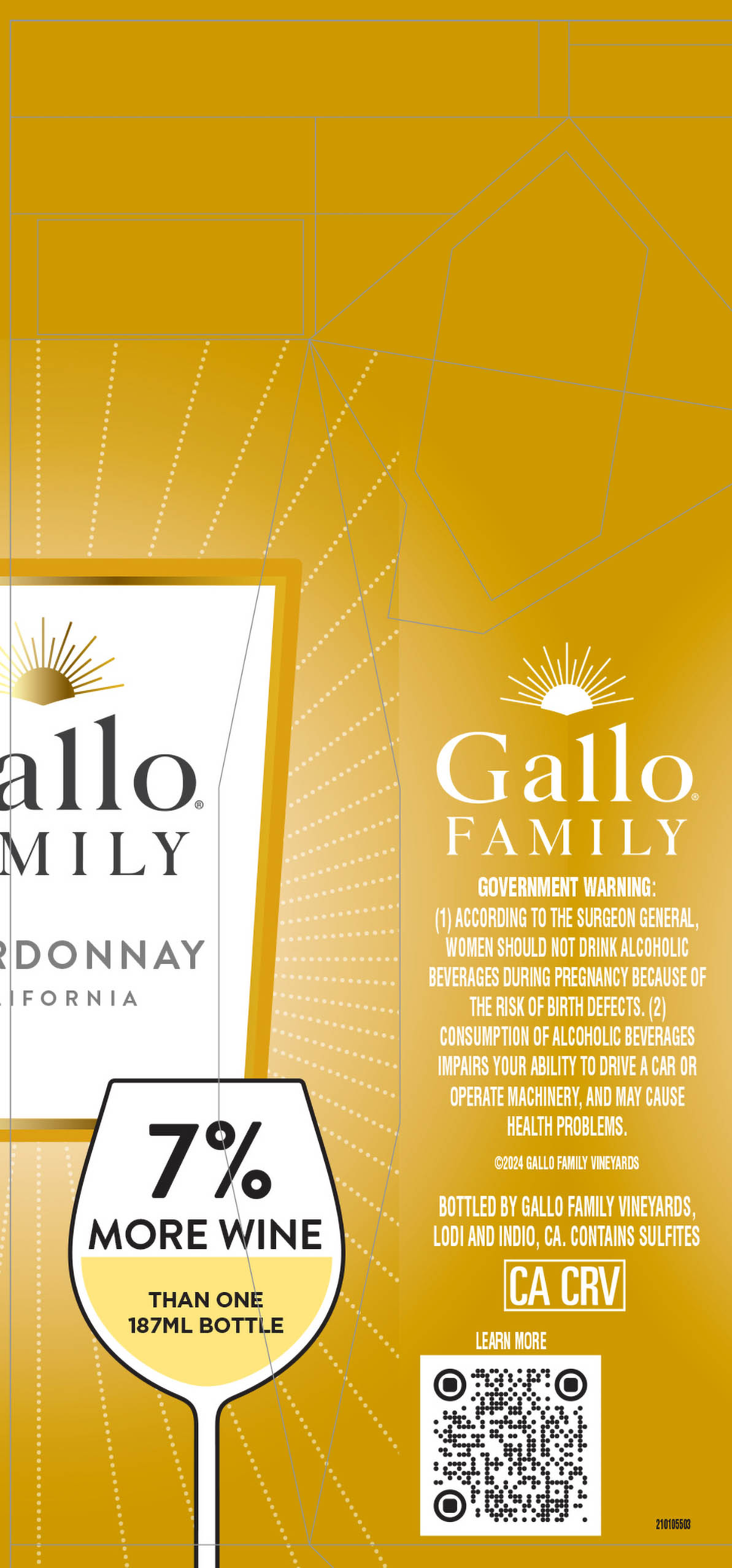 TABC label artwork for Gallo Family Chardonnay California