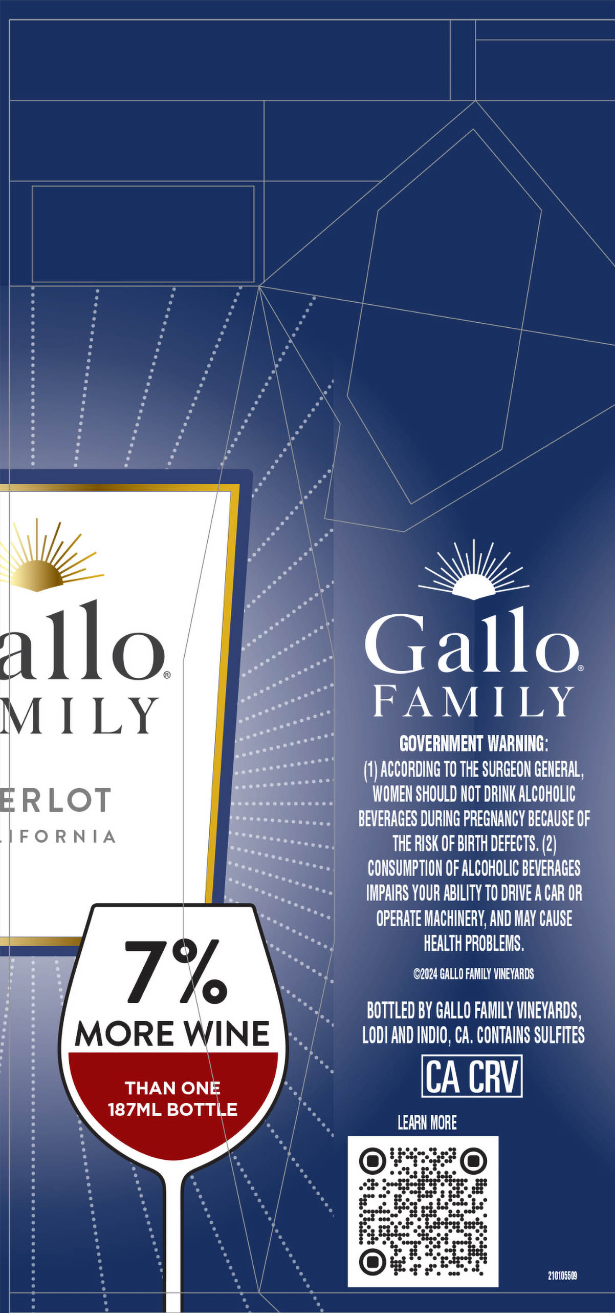 TABC label artwork for Gallo Family Merlot California