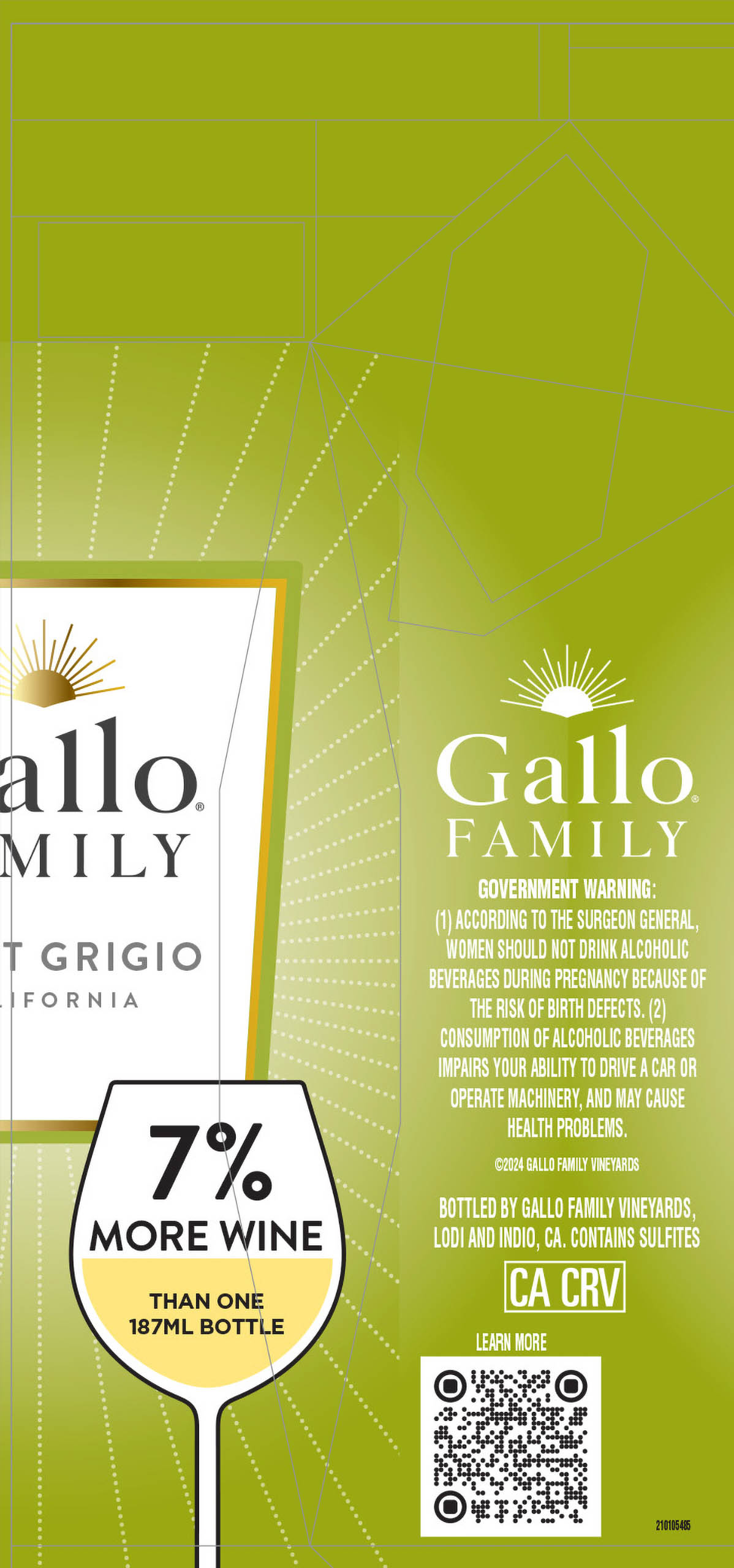 TABC label artwork for Gallo Family Pinot Grigio California