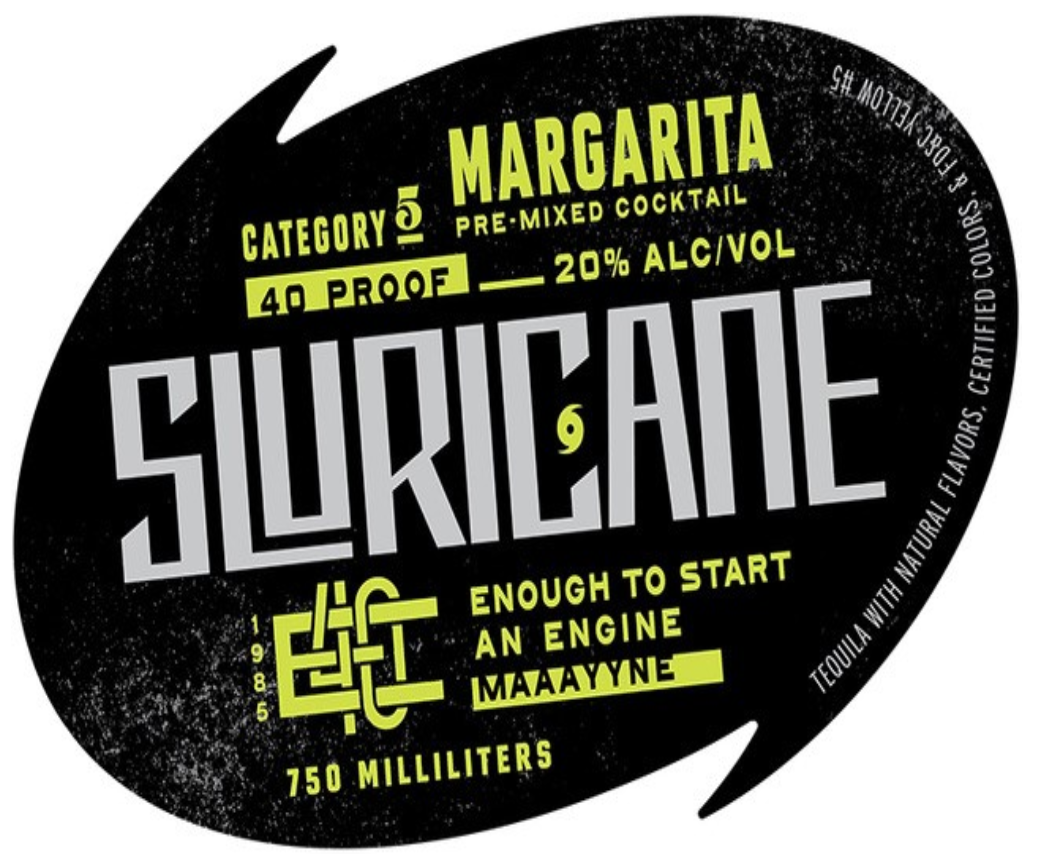 TABC label artwork for Sluricane Margarita