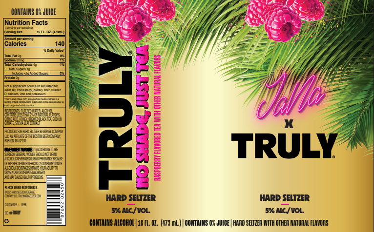 TABC label artwork for Truly Hard Seltzer No Shade, Just Tea