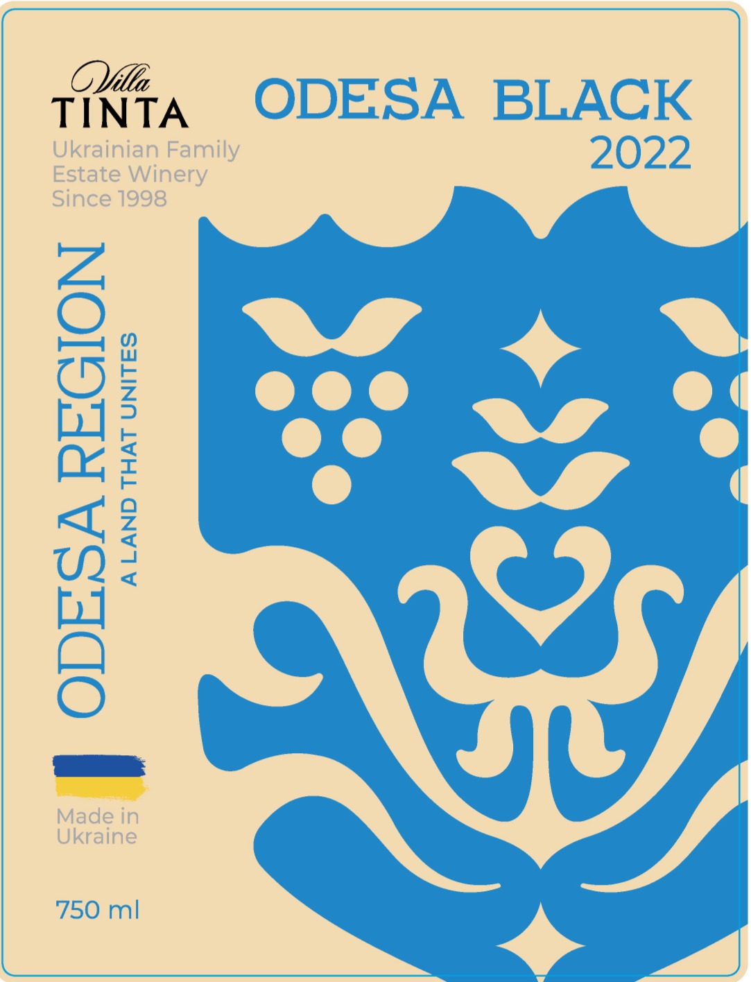 TABC label artwork for Villa Tinta Odesa Black
