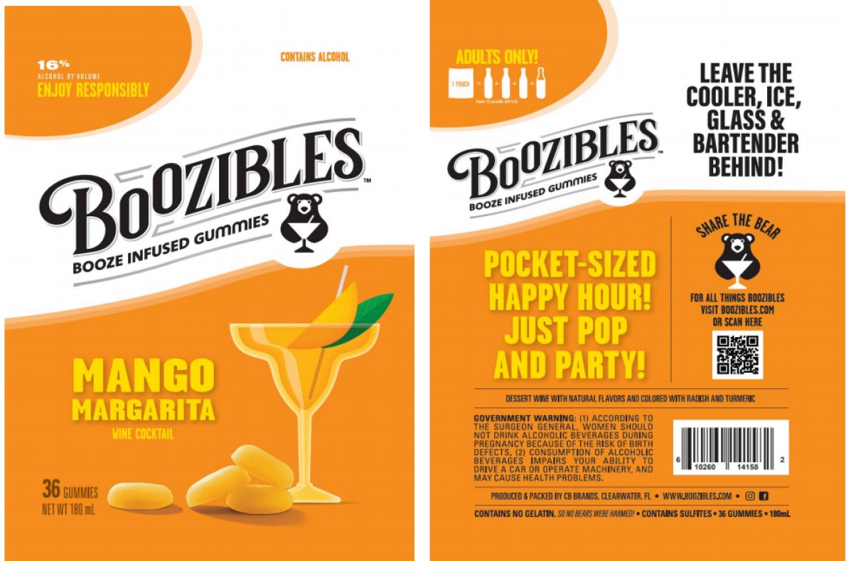 TABC label artwork for Boozibles Mango Margarita