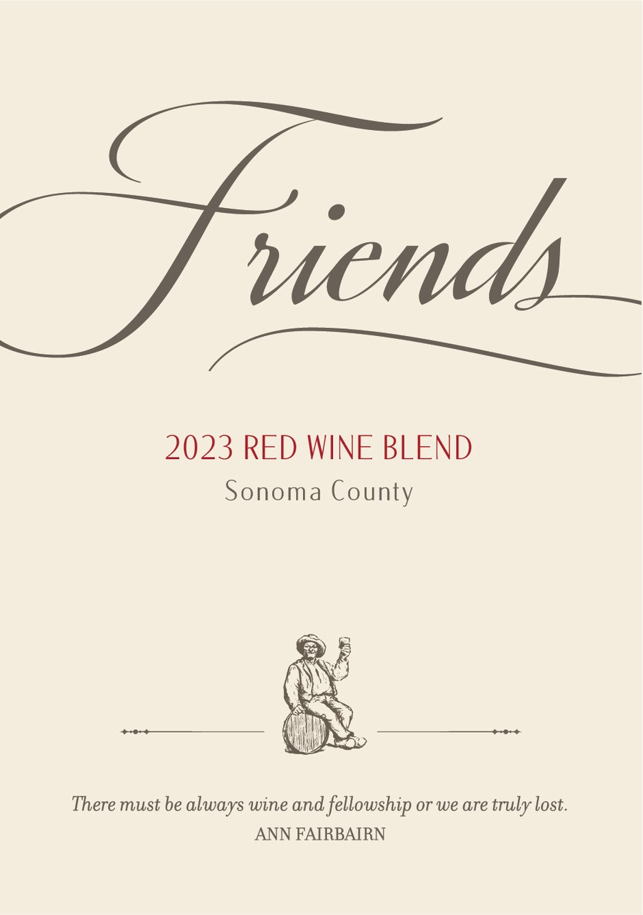 TABC label artwork for Friends Red Wine Blend 2023 Sonoma County