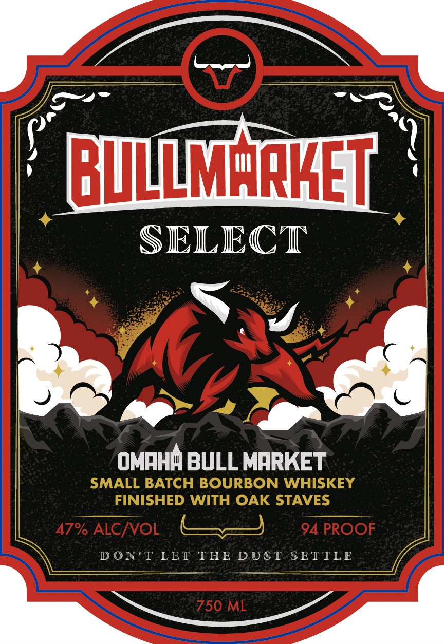 TABC label artwork for Bullmarket Select Small Batch Bourbon Whiskey Finished With Oak Staves