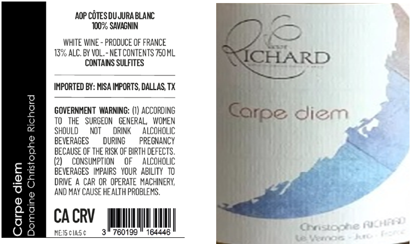 TABC label artwork for DOMAINE CHRISTOPHE RICHARD CARPE DIEM