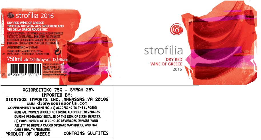 TABC label artwork for STROFILIA DRY RED