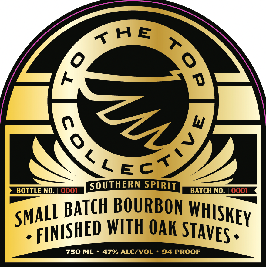 TABC label artwork for To The Top Collective Small Batch Bourbon Whiskey Finished With Oak Staves