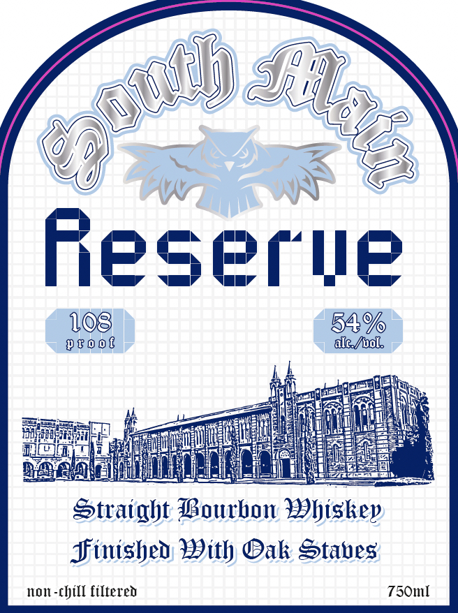 TABC label artwork for South Main Reserve Straight Bourbon Whiskey Finished With Oak Staves