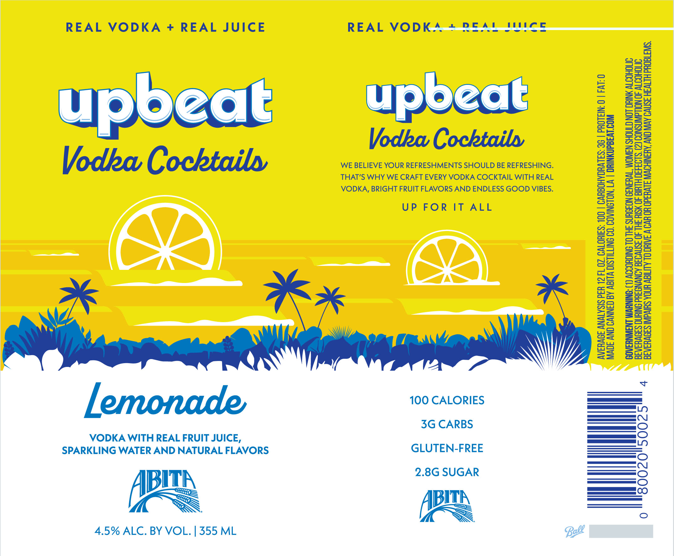 TABC label artwork for Upbeat Lemonade