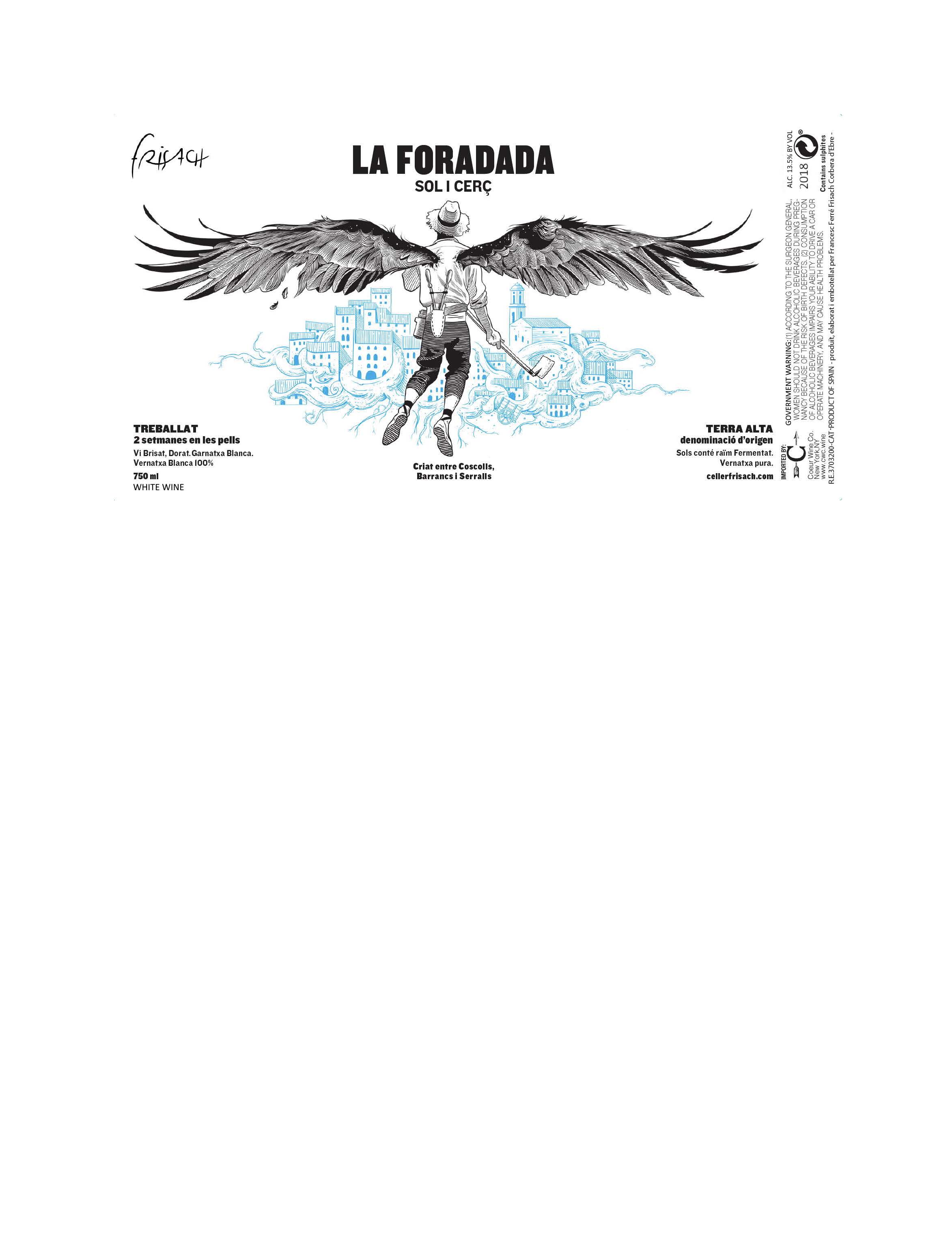 TABC label artwork for Celler Frisach Garnatxa Blanca La Foradada Terra Alta