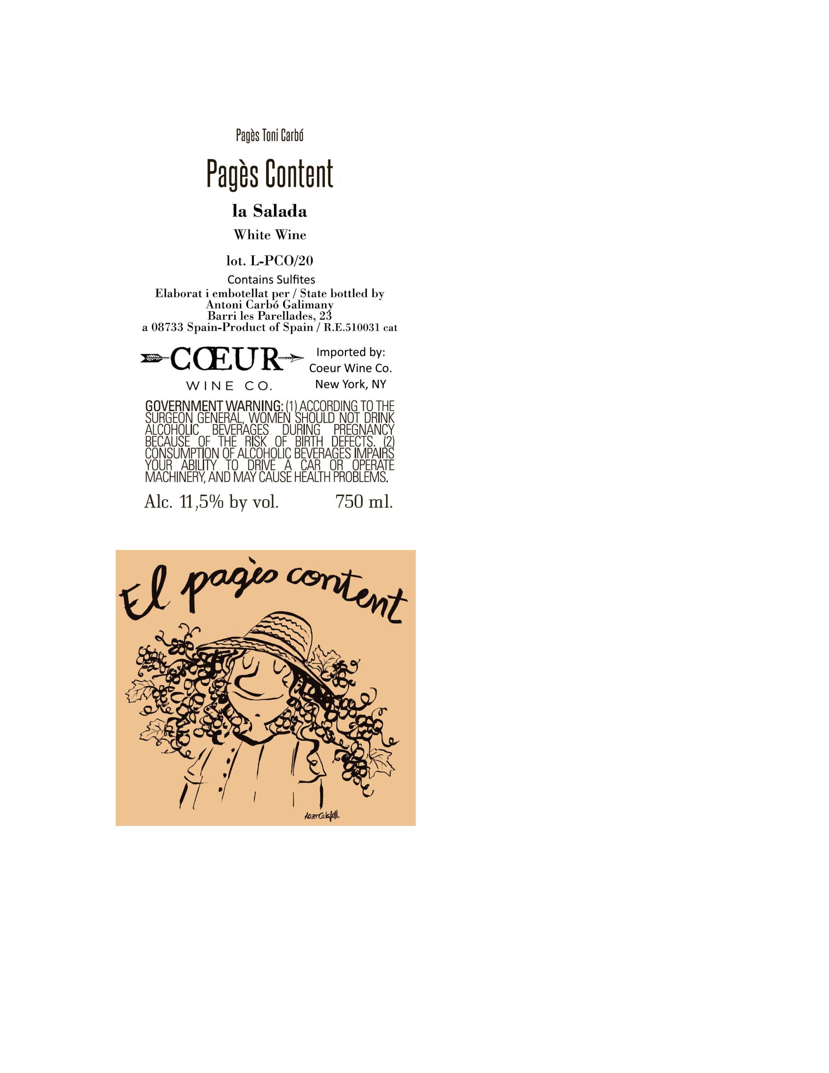 TABC label artwork for Celler La Salada El Pages Content