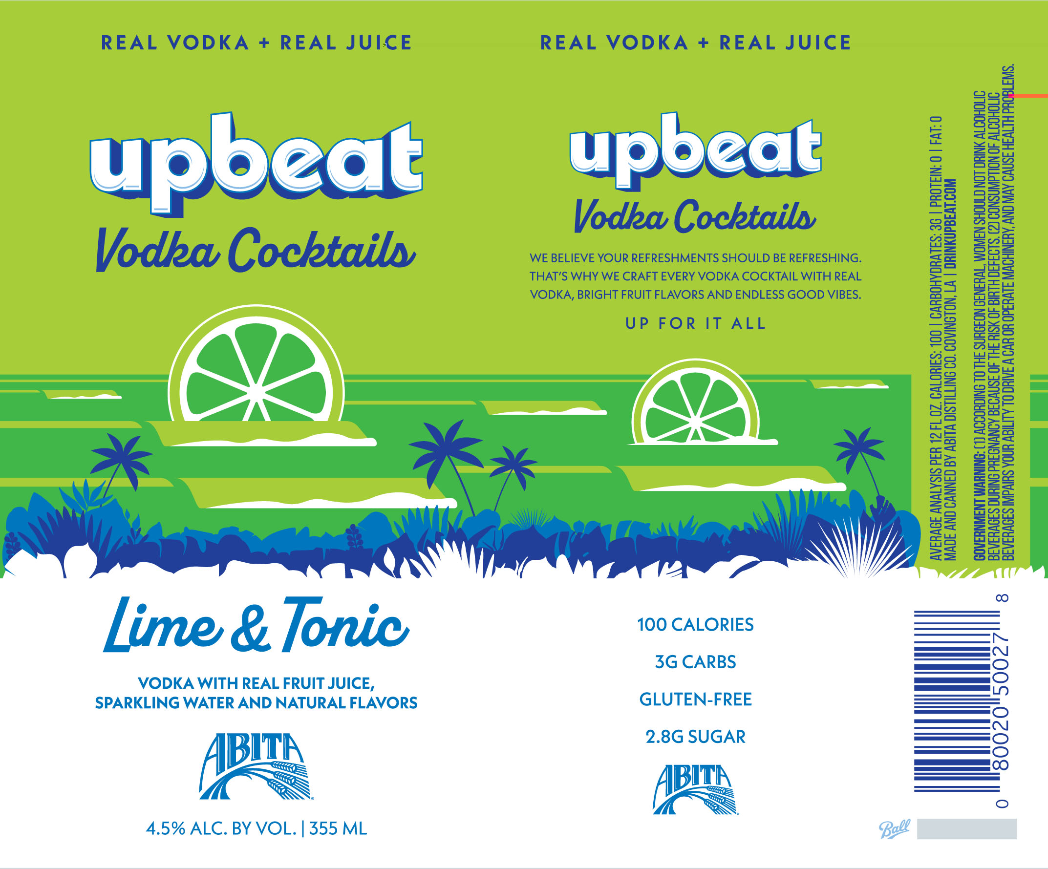 TABC label artwork for Upbeat Lime & Tonic