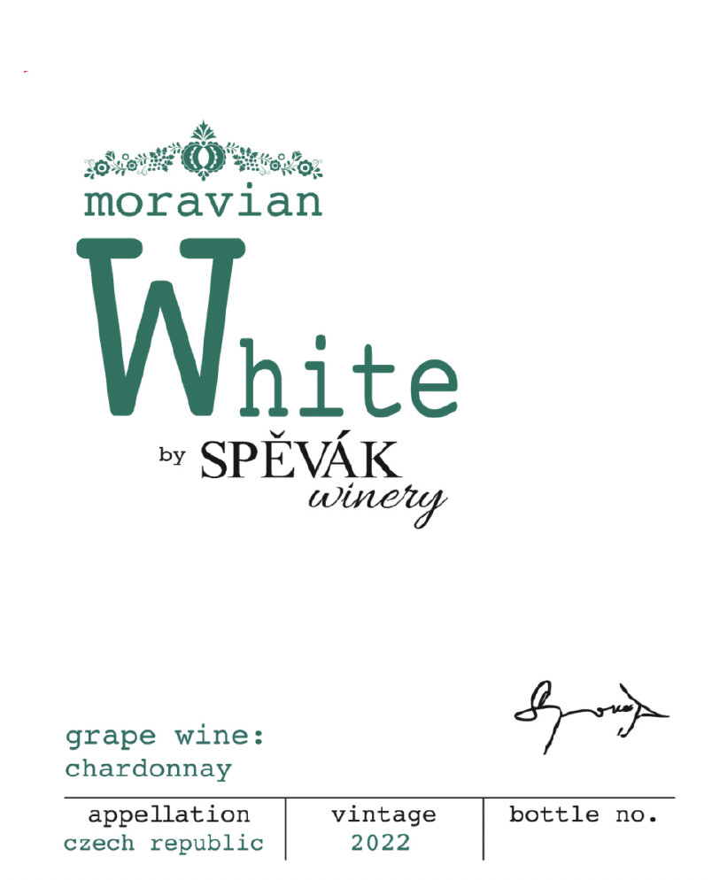 TABC label artwork for Moravian White by Spevak Winery Chardonnay