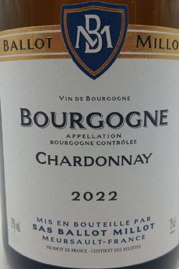 TABC label artwork for BALLOT MILLOT CHARDONNAY