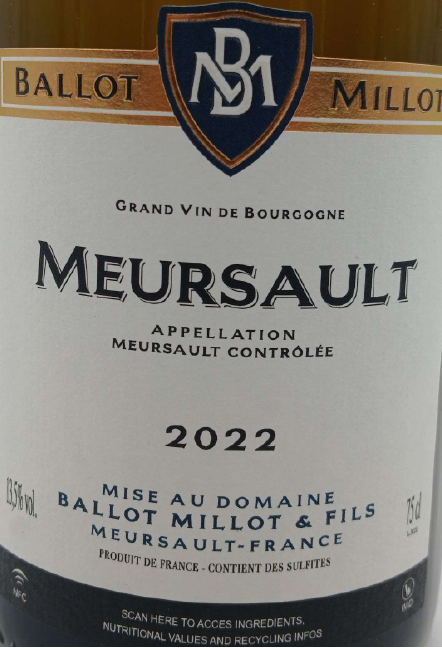 TABC label artwork for BALLOT MILLOT MEURSAULT
