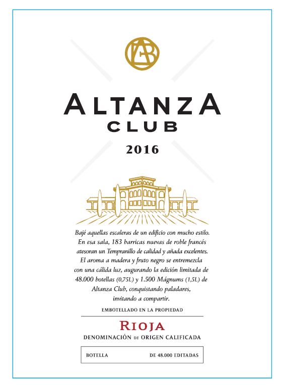 TABC label artwork for Altanza Club