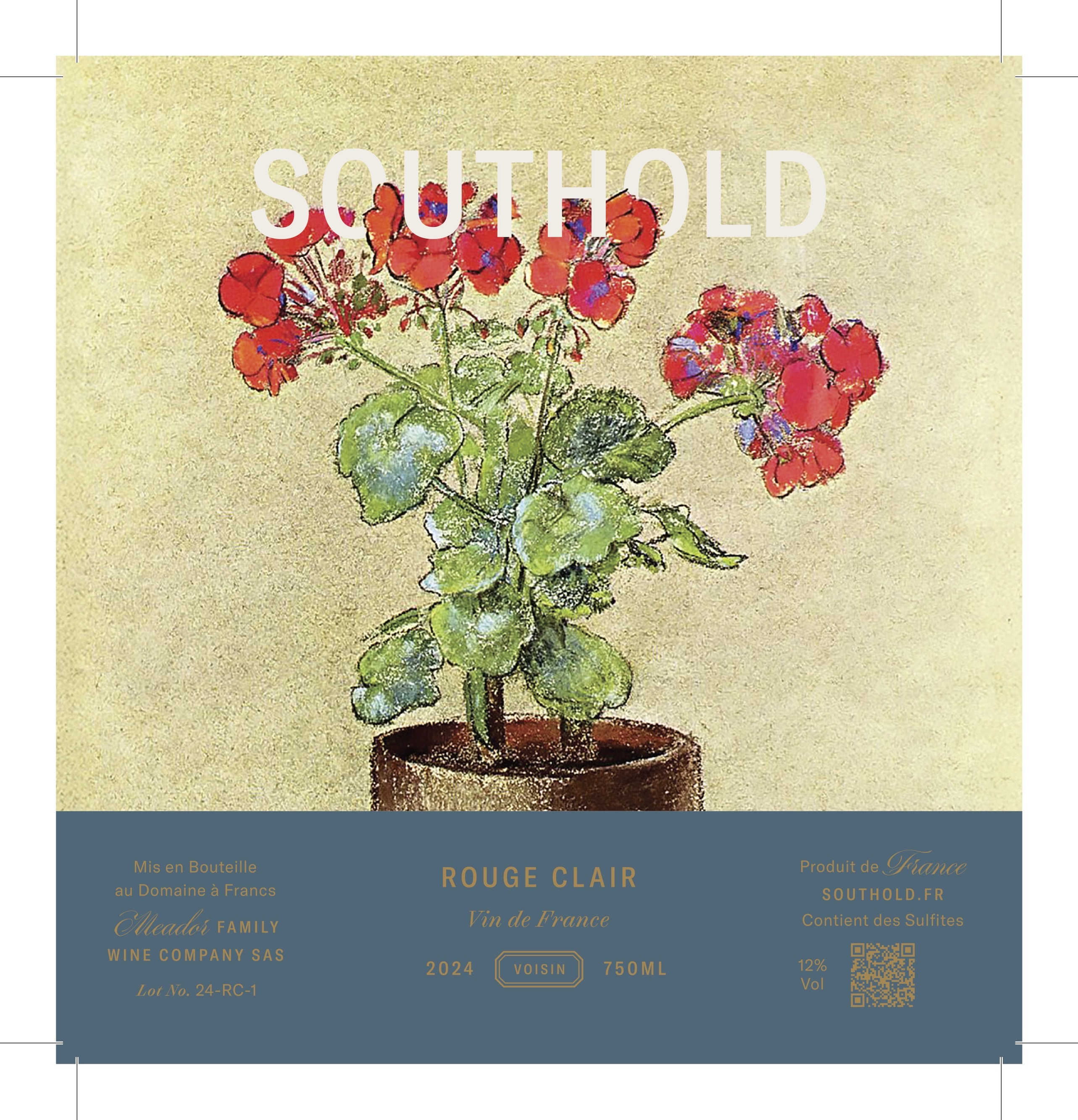 TABC label artwork for Southold Rouge Clair Red Wine Vin de France