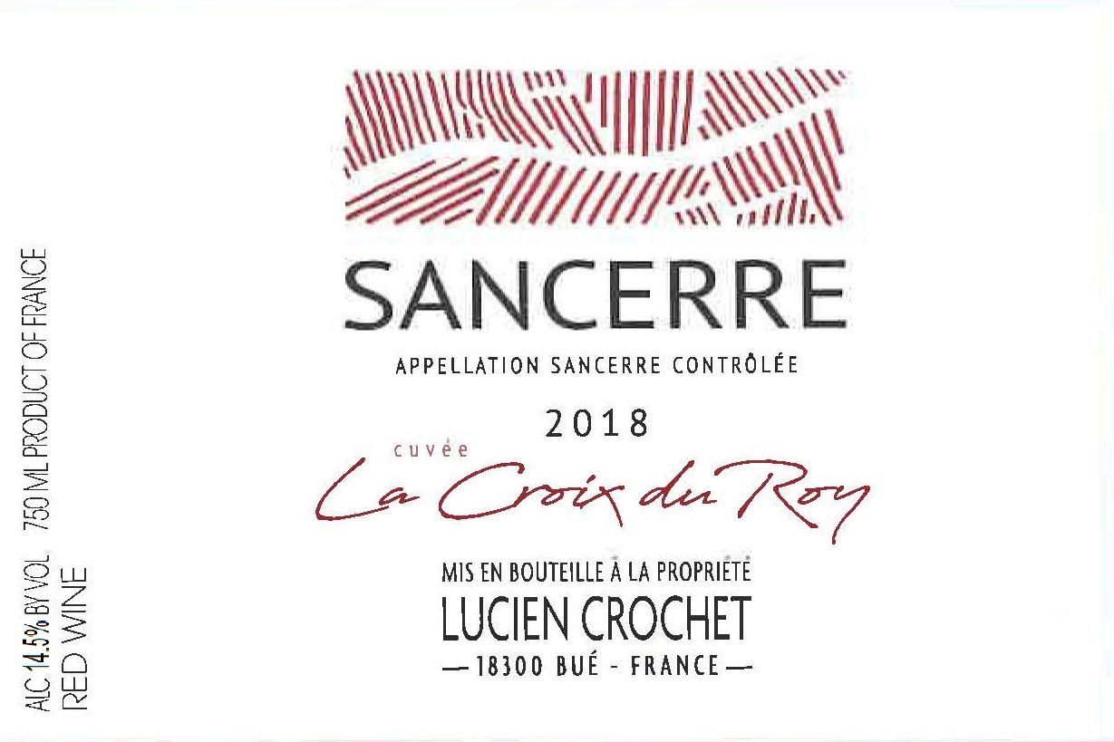 TABC label artwork for Lucien Crochet Sancerre Rouge La Croix du Roy