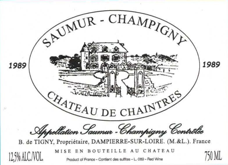 TABC label artwork for Chateau de Chaintres Saumur-Champigny