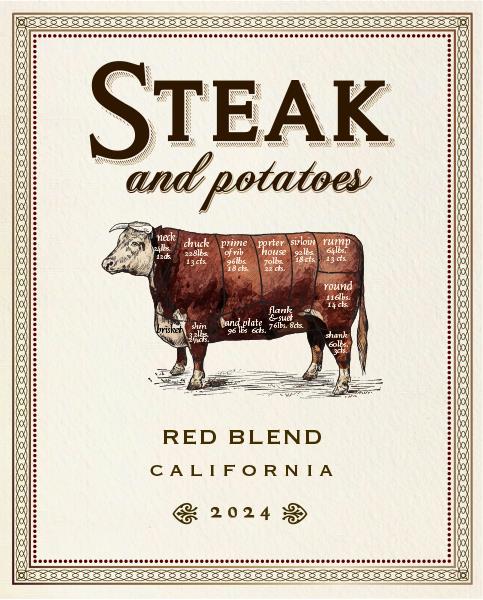 TABC label artwork for STEAK AND POTATOES WINES RED