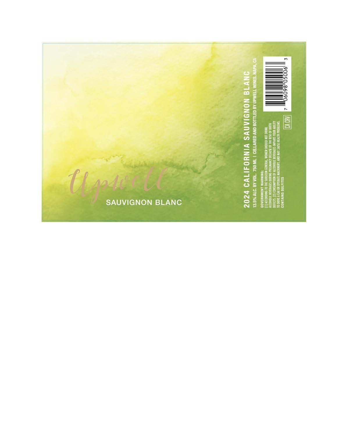 TABC label artwork for Upwell Sauvignon Blanc California