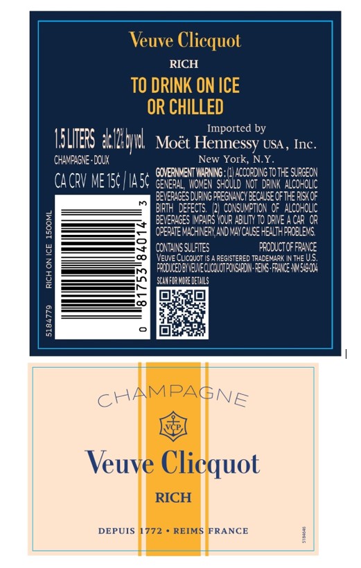 TABC label artwork for Veive Cliquot Rich on Ice