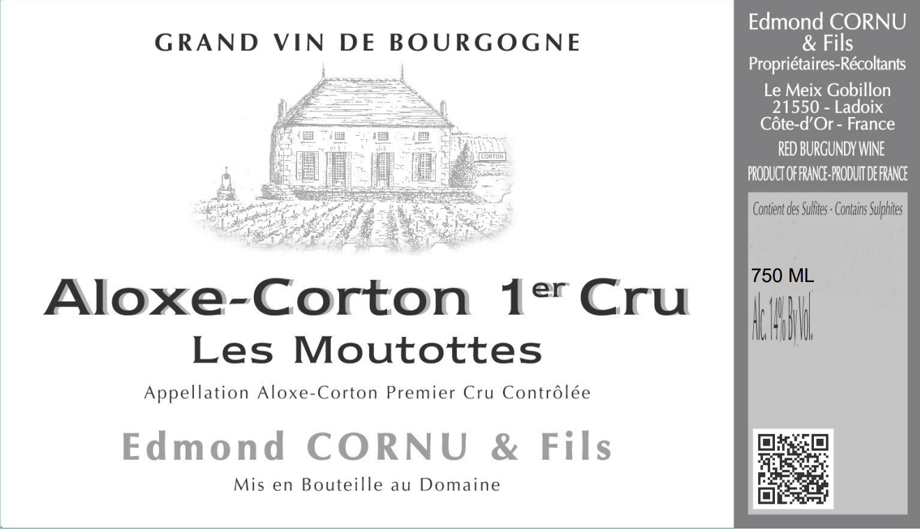 TABC label artwork for Edmond Cornu & Fils Aloxe-Corton 1er Cru Les Moutottes