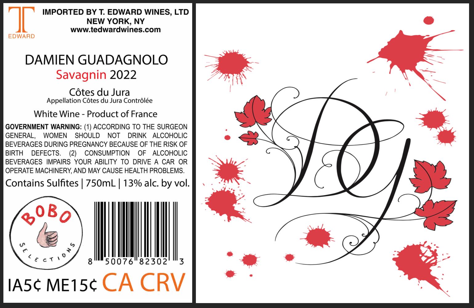 TABC label artwork for Damien Guadagnolo "Savagnin" Cotes du Jura