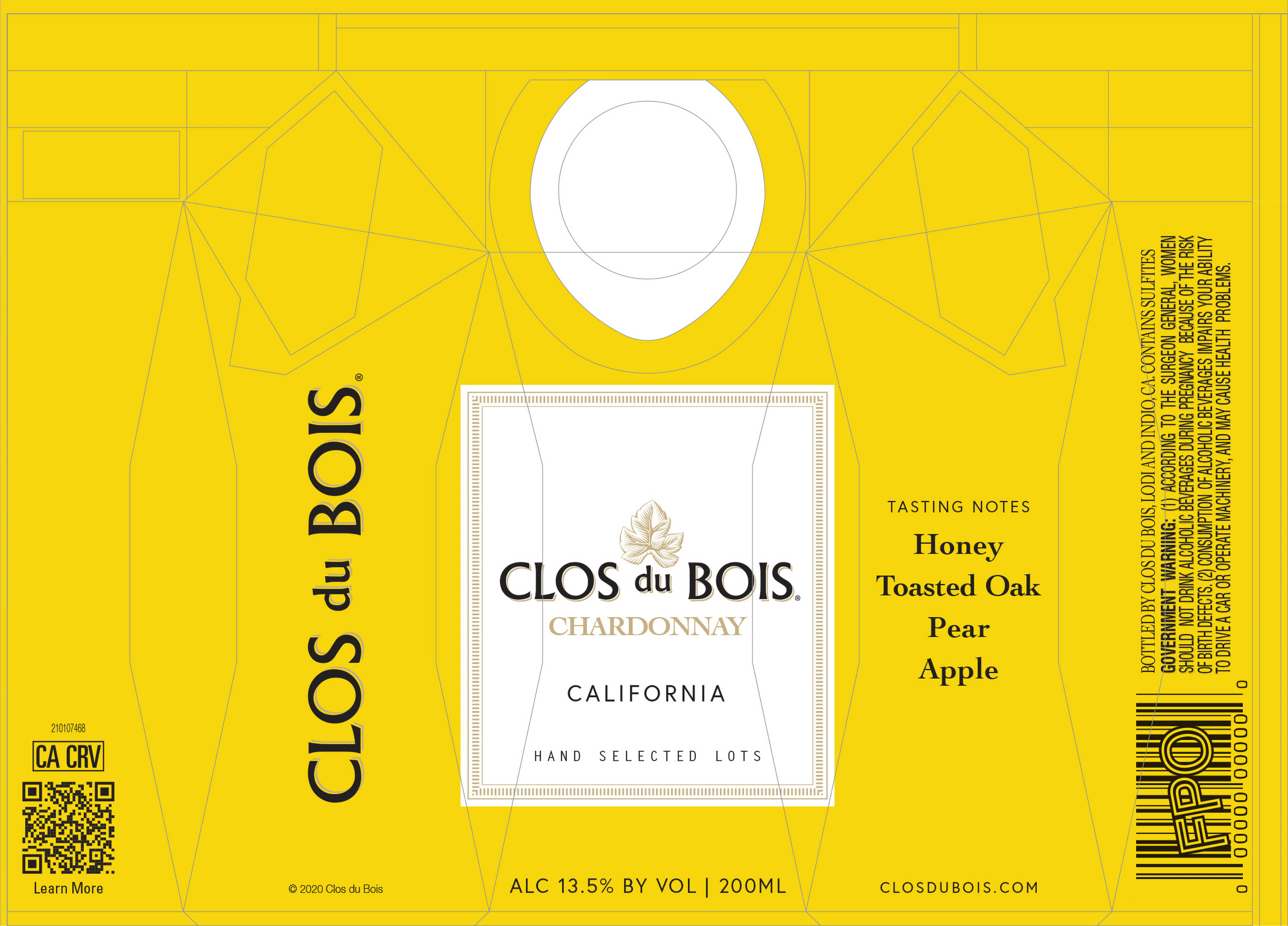 TABC label artwork for Clos Du Bois Chardonnay California