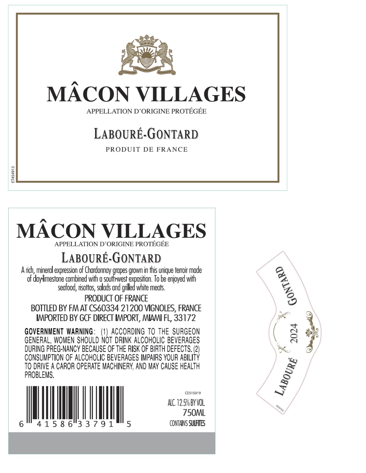 TABC label artwork for Laboure Gontard Macon Villages