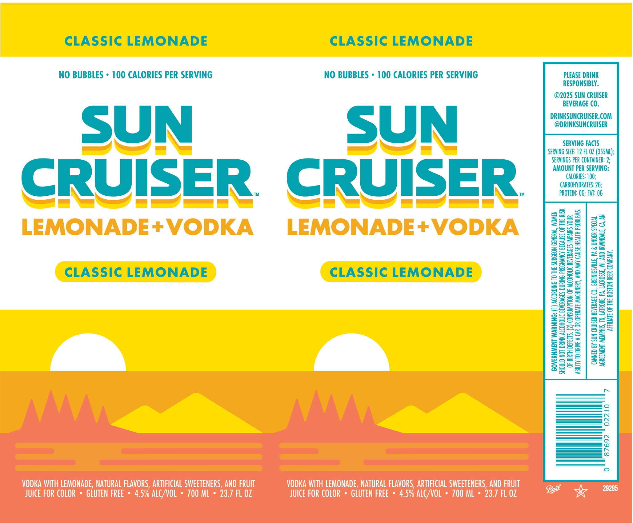 TABC label artwork for Sun Cruiser Classic Lemonade