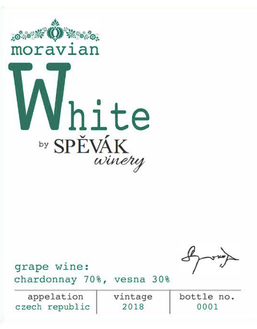TABC label artwork for Moravian White by Spevak Winery