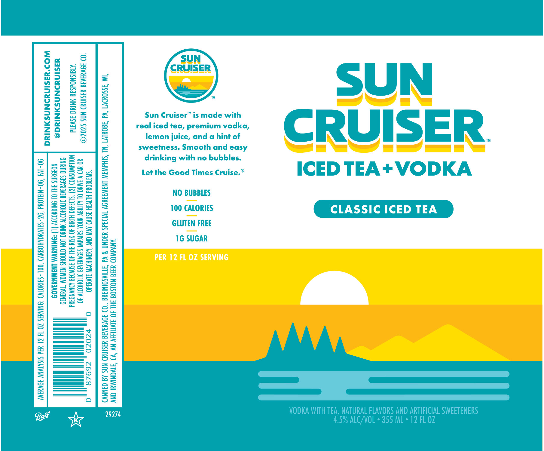 TABC label artwork for Sun Cruiser Classic Iced Tea