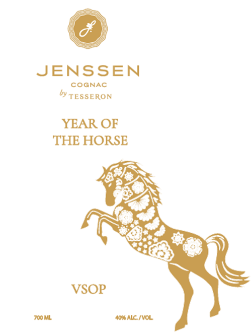 TABC label artwork for JENSSEN BY TESSERON YEAR OF THE HORSE VSOP