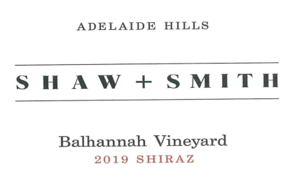 TABC label artwork for SHAW + SMITH BALHANNAH VINEYARD SHIRAZ