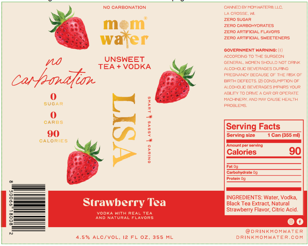 TABC label artwork for Mom Water Lisa