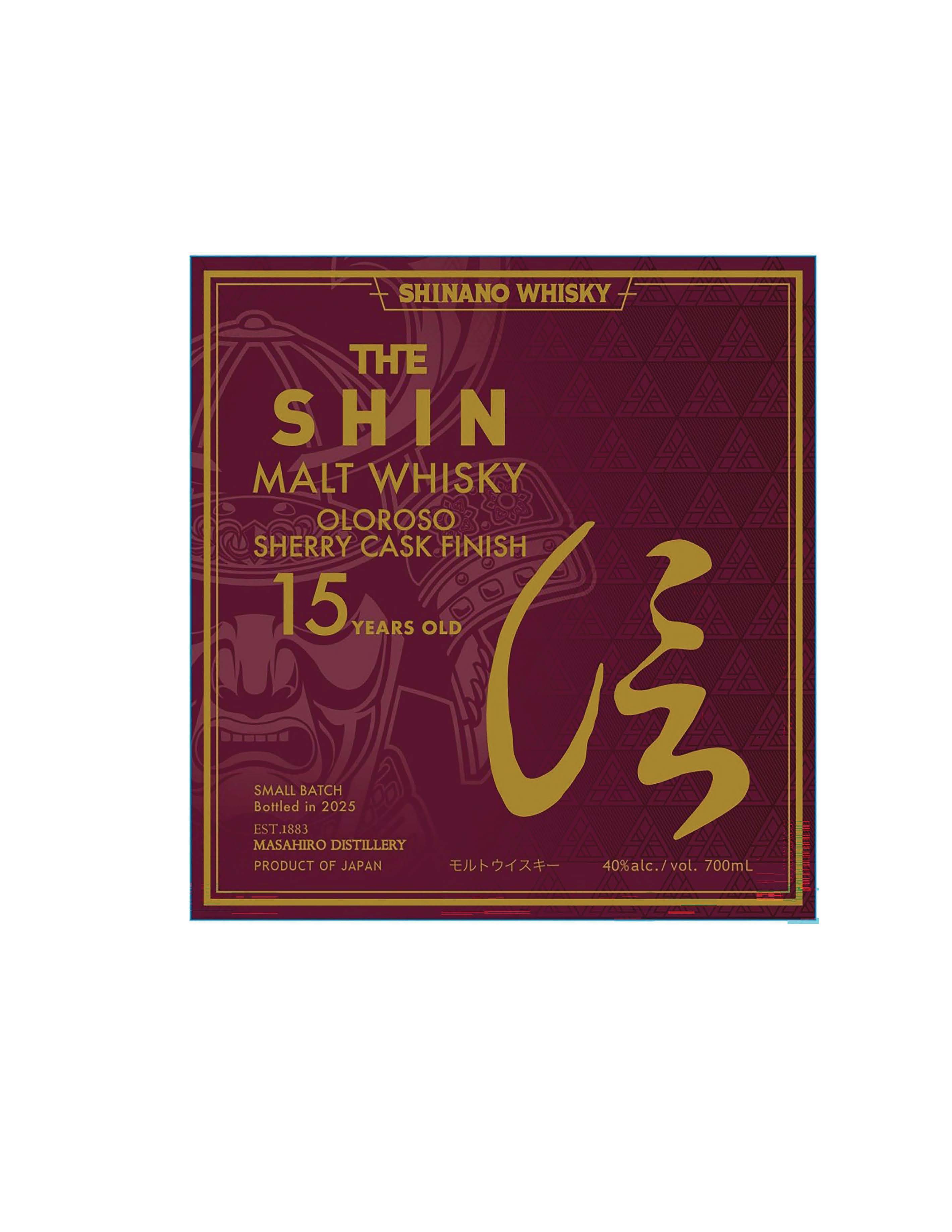TABC label artwork for The Shin Malt Whisky 15 Year Sherry Cask Finish