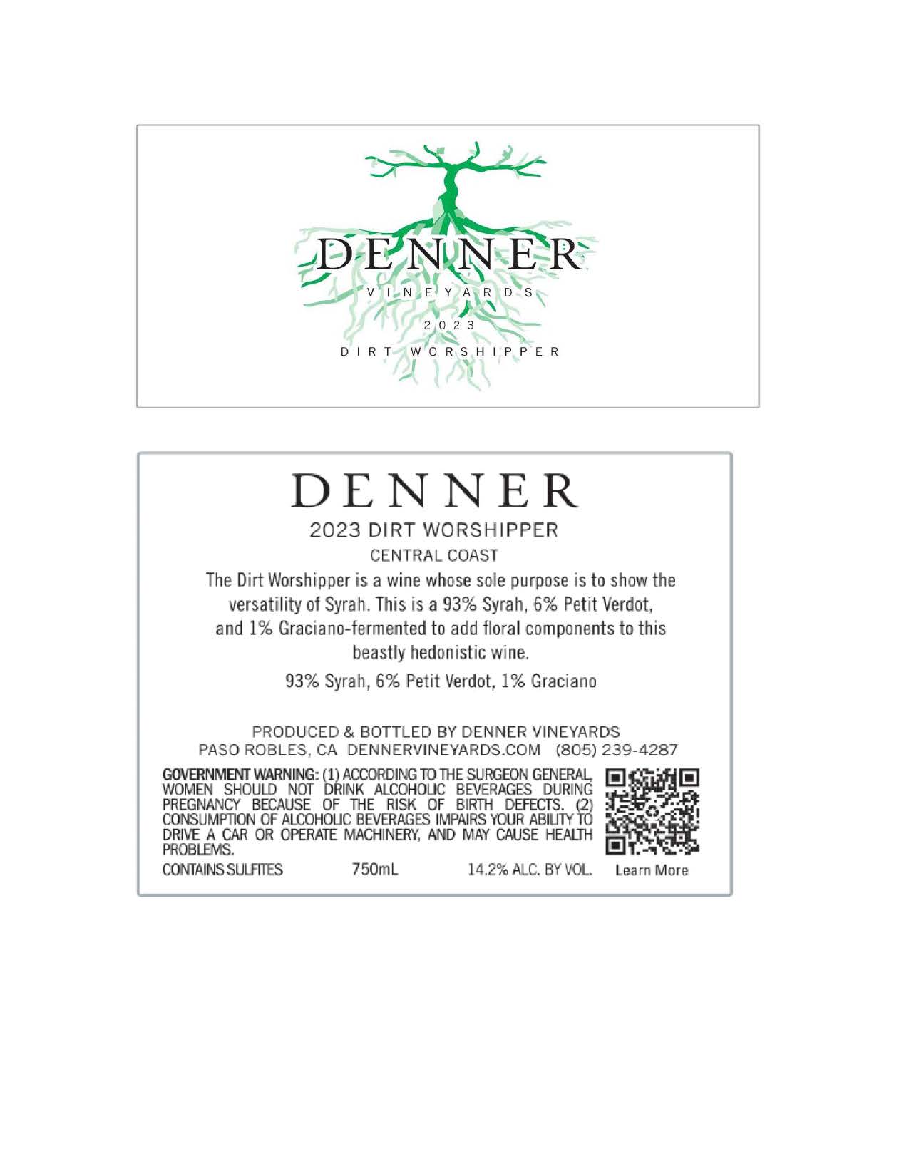 TABC label artwork for Denner Dirt Worshipper Central Coast