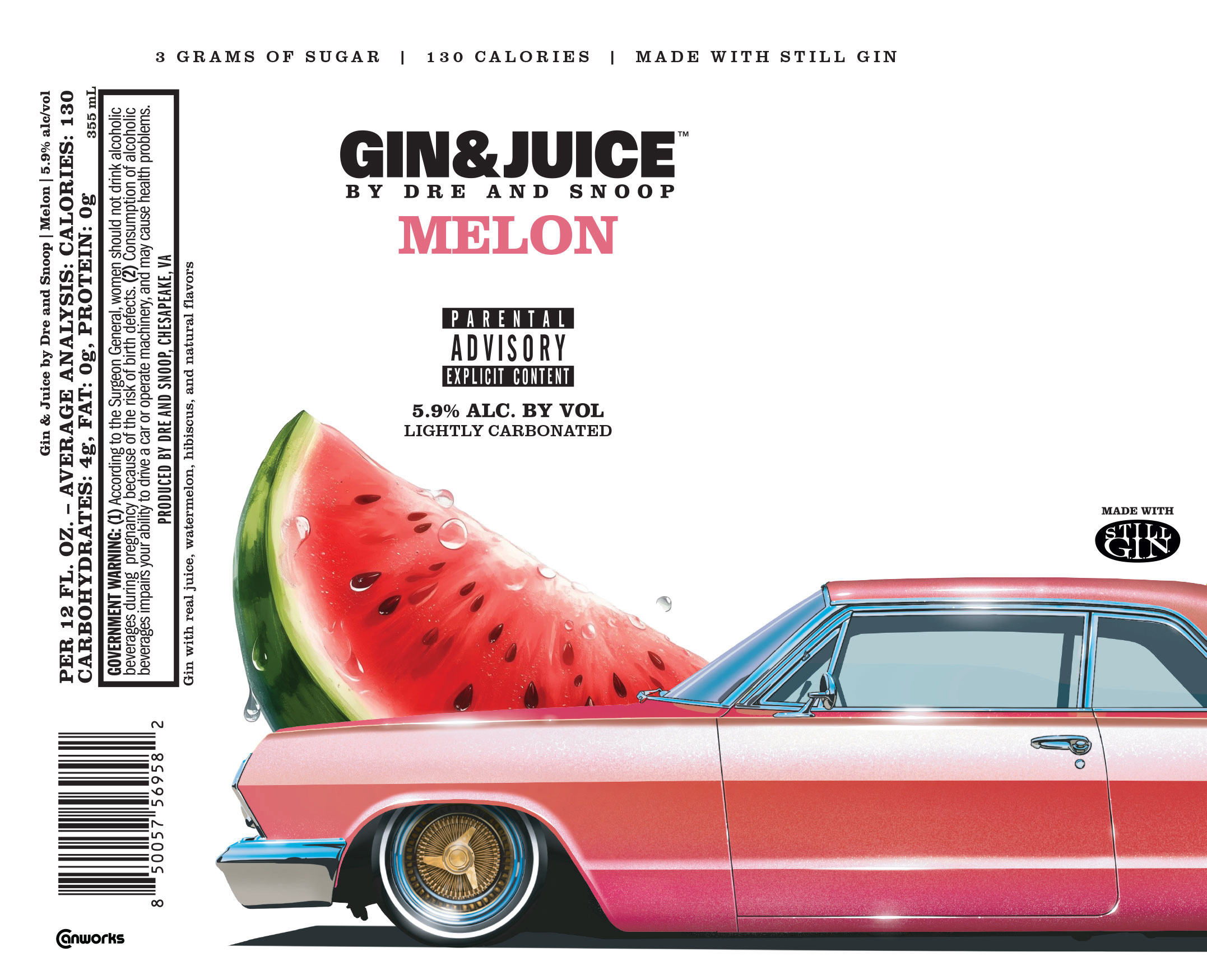 TABC label artwork for Gin & Juice By Dre And Snoop Melon