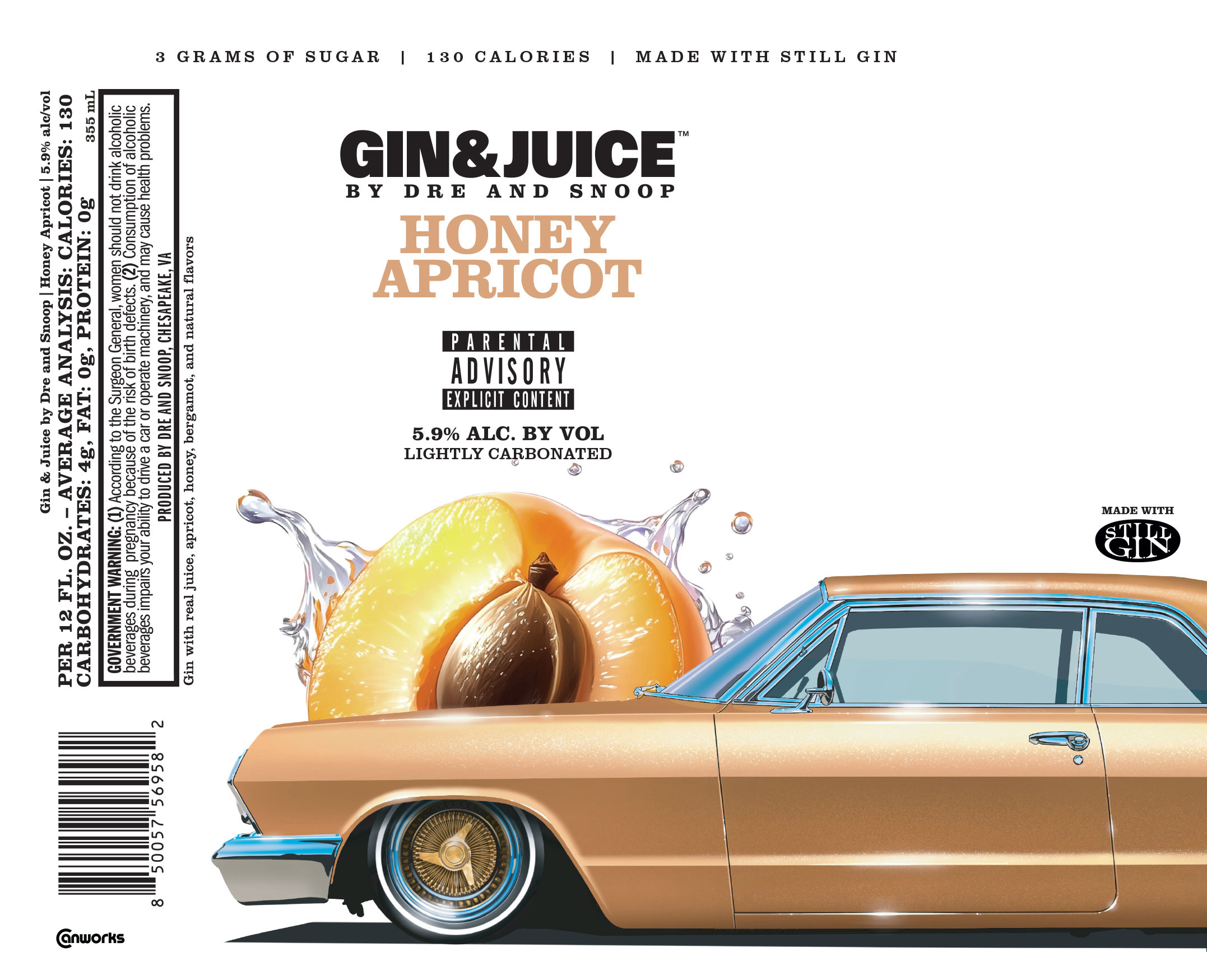 TABC label artwork for Gin & Juice By Dre And Snoop Honey Apricot