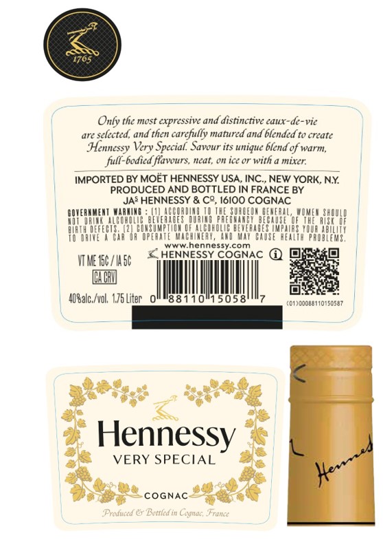 TABC label artwork for Hennessy VS 1.75L Tray Pack