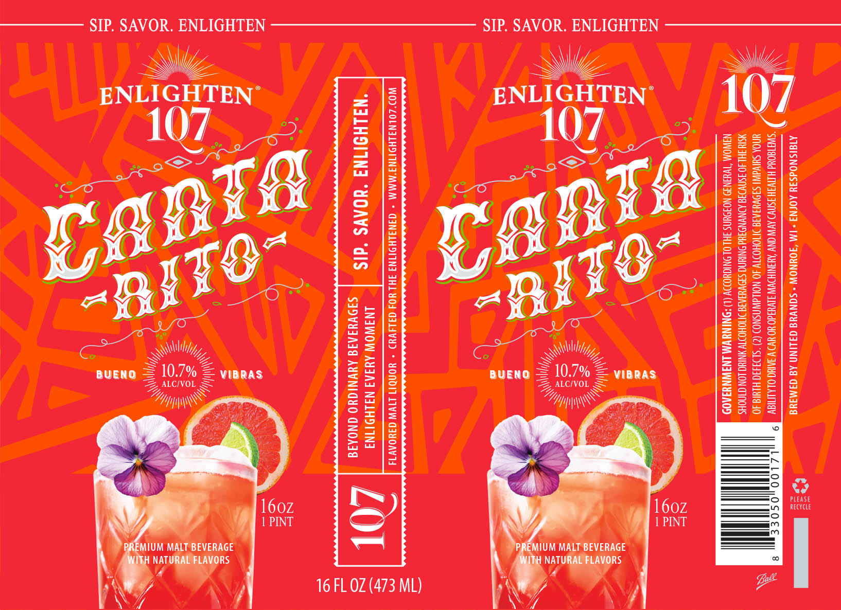TABC label artwork for Enlighten 1Q7 Canta-rito