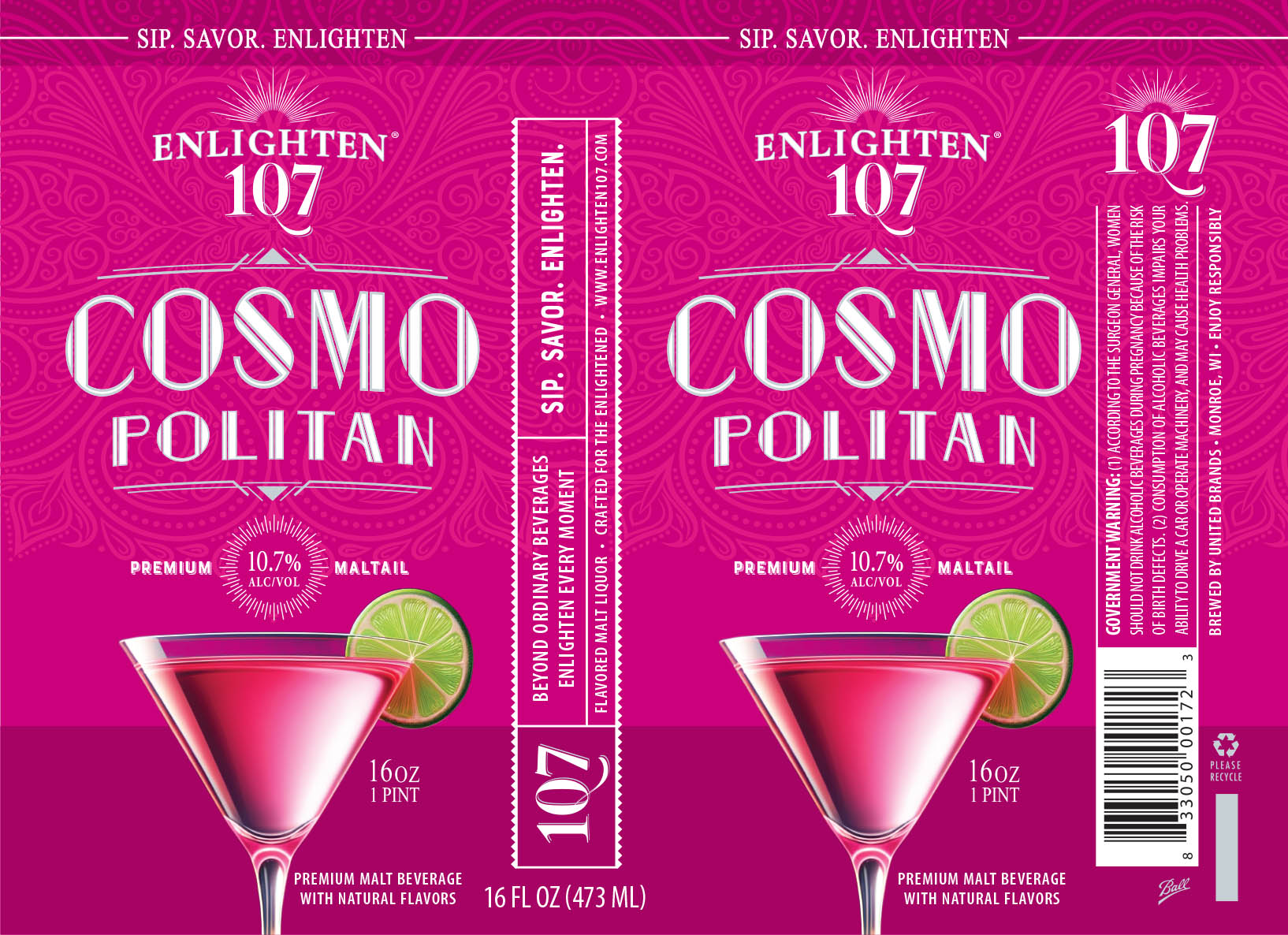 TABC label artwork for Enlighten 1Q7 Cosmo