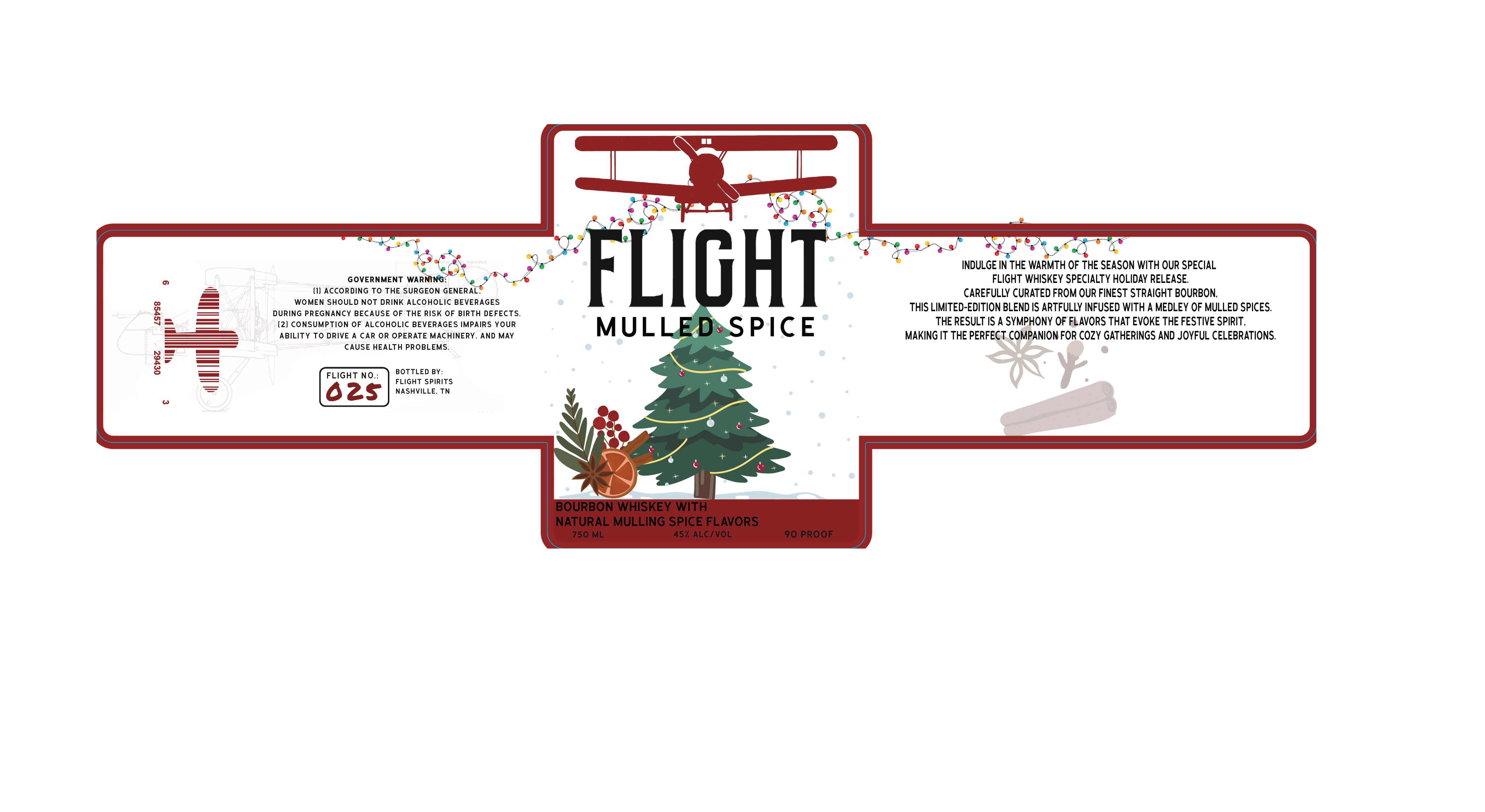 TABC label artwork for Flight Whiskey - Mulled Spice