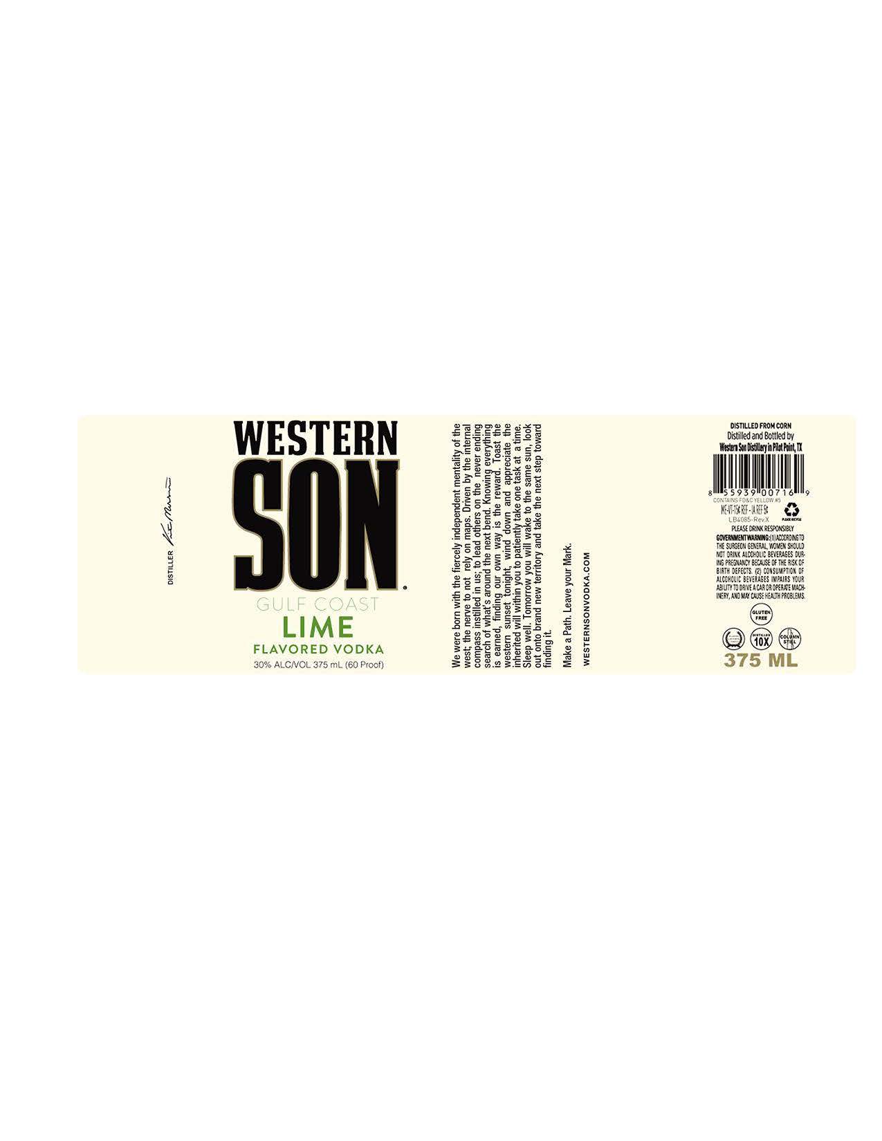 TABC label artwork for Western Son Gulf Coast Lime 375ml