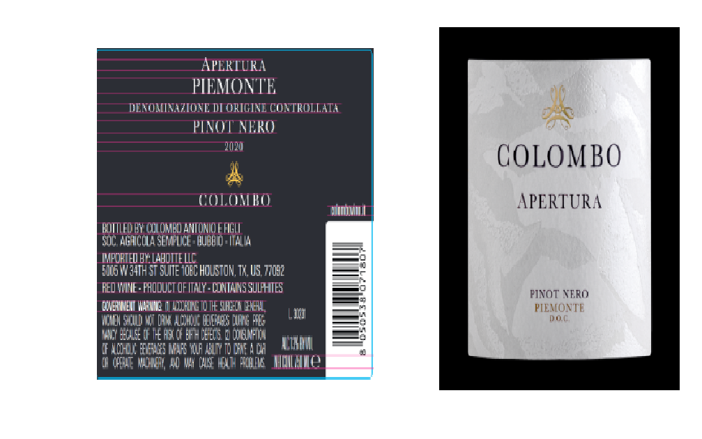 TABC label artwork for COLOMBO APERTURA PINOT NERO